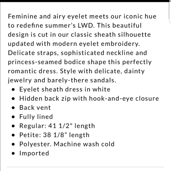 White House Black Market White Eyelet Lace Dress ♥ - Picture 9 of 9